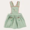 Pepa London Duck Embroidered Scallop Detail Skirt With Braces in Green (18mths-6yrs)