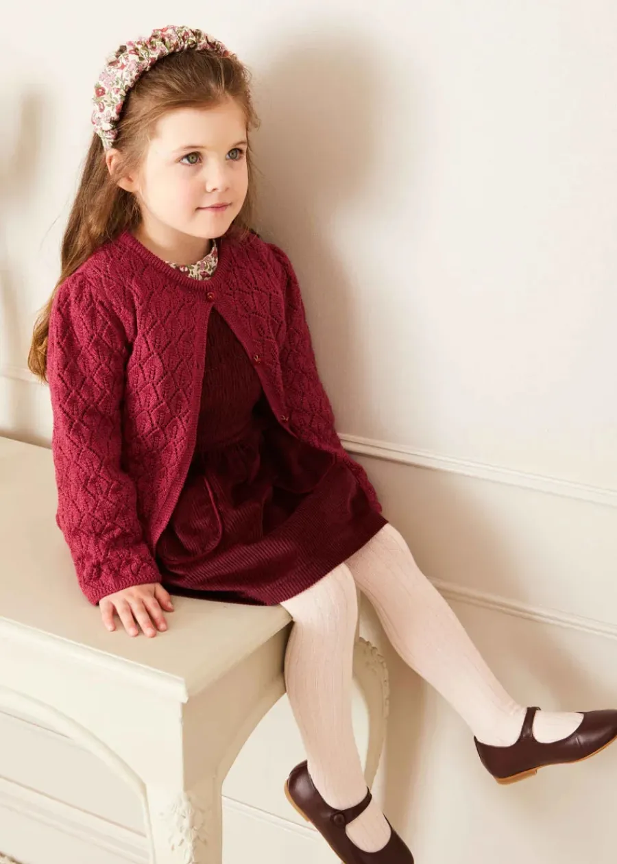 BOY Pepa London Dusky Pink Ribbed Tights (0mths-10yrs)