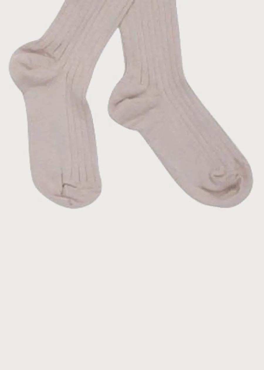 BOY Pepa London Dusky Pink Ribbed Tights (0mths-10yrs)