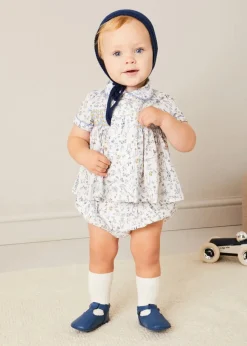 BOY Pepa London Ellis Floral Bloomer in Blue Made with Liberty Fabric (1m-3yrs)