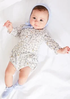 Pepa London Ellis Floral Long Sleeve Blouse in Blue Made with Liberty Fabric (1-12m)