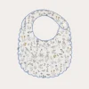 BOY Pepa London Ellis Rounded Bib with Embroidery in Blue Made with Liberty Fabric