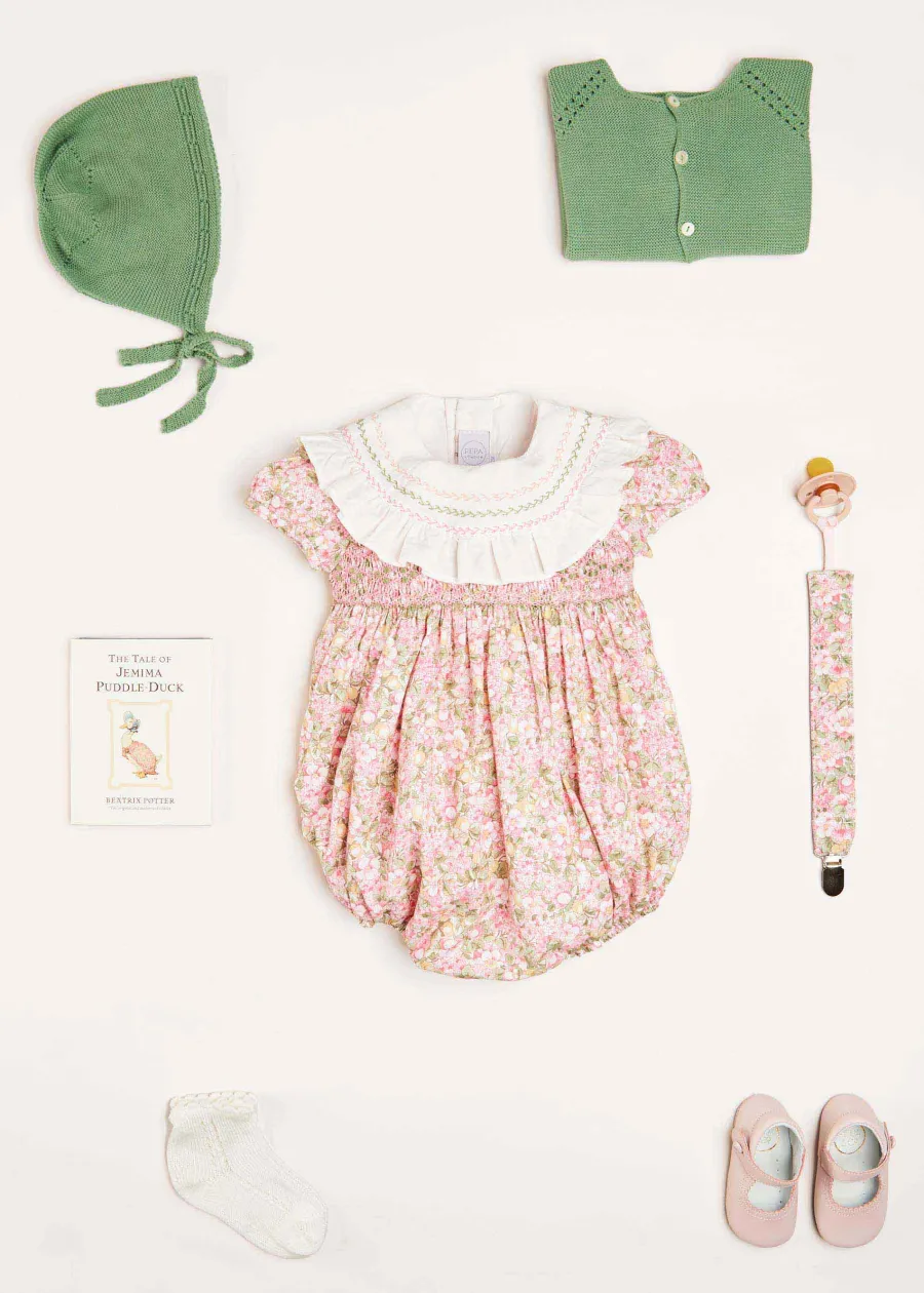 Pepa London Eloise Floral Print Clip Dummy in Pink