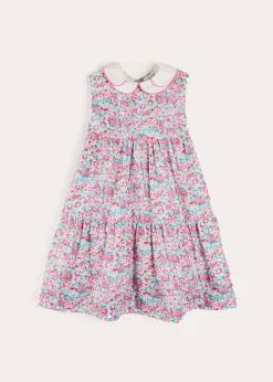 Pepa London Eloise Floral Scallop Collar Sleeveless Dress in Pink (4-12yrs)