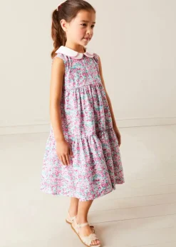Pepa London Eloise Floral Scallop Collar Sleeveless Dress in Pink (4-12yrs)