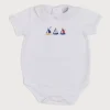 BOY Pepa London Embroidered Boat Motif Peter Pan Collar Bodysuit in White (1mth-3yrs)