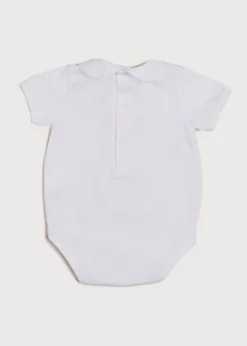 BOY Pepa London Embroidered Boat Motif Peter Pan Collar Bodysuit in White (1mth-3yrs)