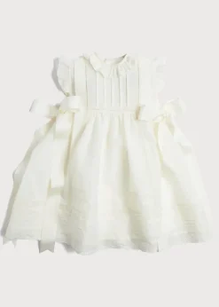 Pepa London Embroidered Lace Trim Dress in Ivory (6mths-5yrs)