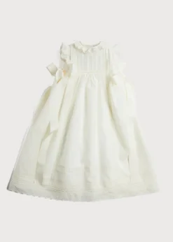 Pepa London Embroidered Lace Trim Gown in Ivory (3-18mths)