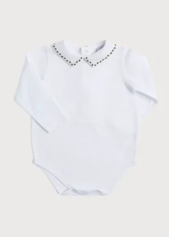 BOY Pepa London Embroidered Polo Collar Bodysuit in White (0mths-3yrs)