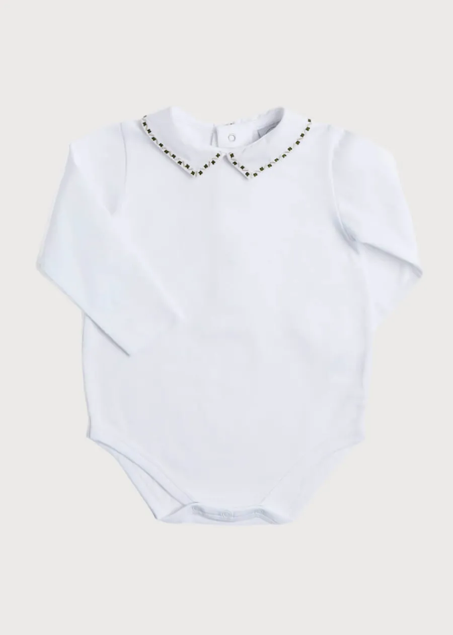 BOY Pepa London Embroidered Polo Collar Bodysuit in White (0mths-3yrs)