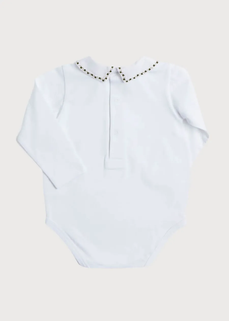 BOY Pepa London Embroidered Polo Collar Bodysuit in White (0mths-3yrs)