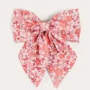 BOY Pepa London Emilia Floral Long Bow Hair Clip in Pink