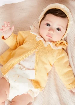 Pepa London Esme Floral Ruffle Collar Long Sleeve Blouse in White (1-12mths)
