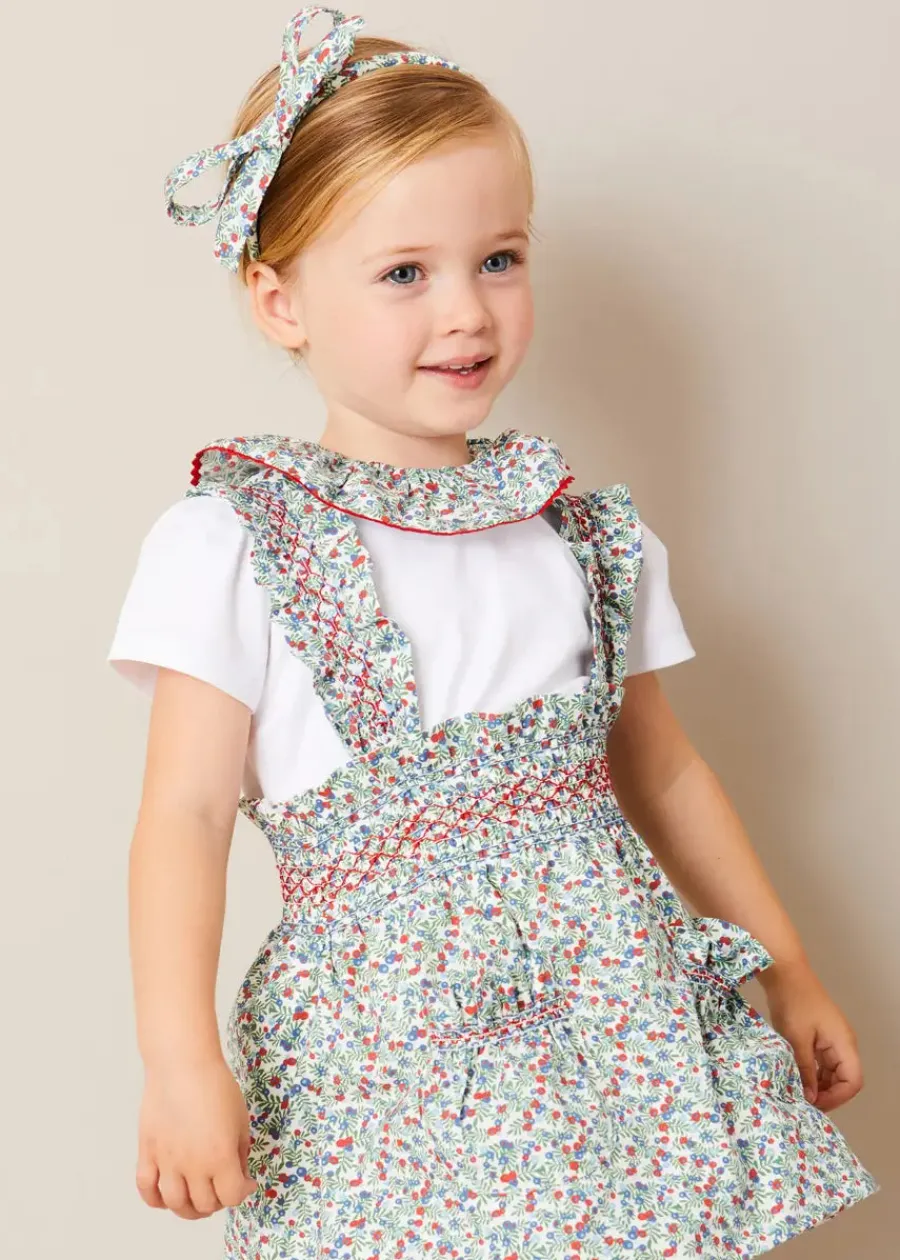 Pepa London Evelyn Floral Ruffle Collar Top in Red (2-10yrs)