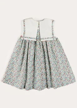Pepa London Evelyn Floral Sleeveless Bow Detail Trapeze Dress in Red (12mths-8yrs)