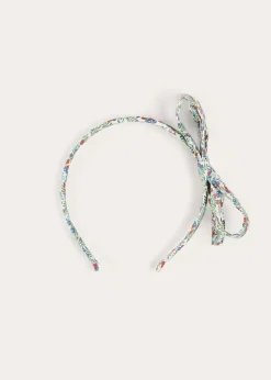 BOY Pepa London Evelyn Floral Thin Bow Hairband in Red