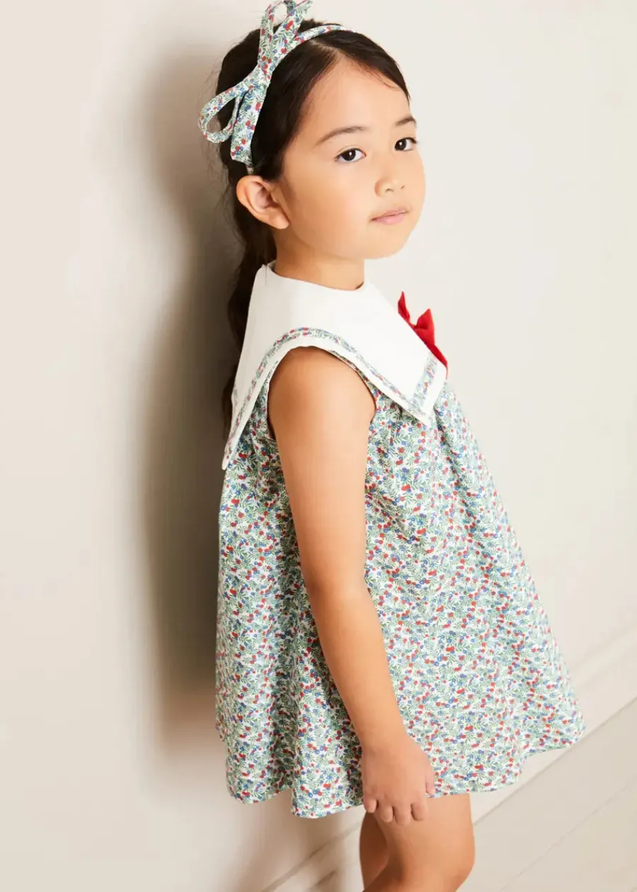 BOY Pepa London Evelyn Floral Thin Bow Hairband in Red
