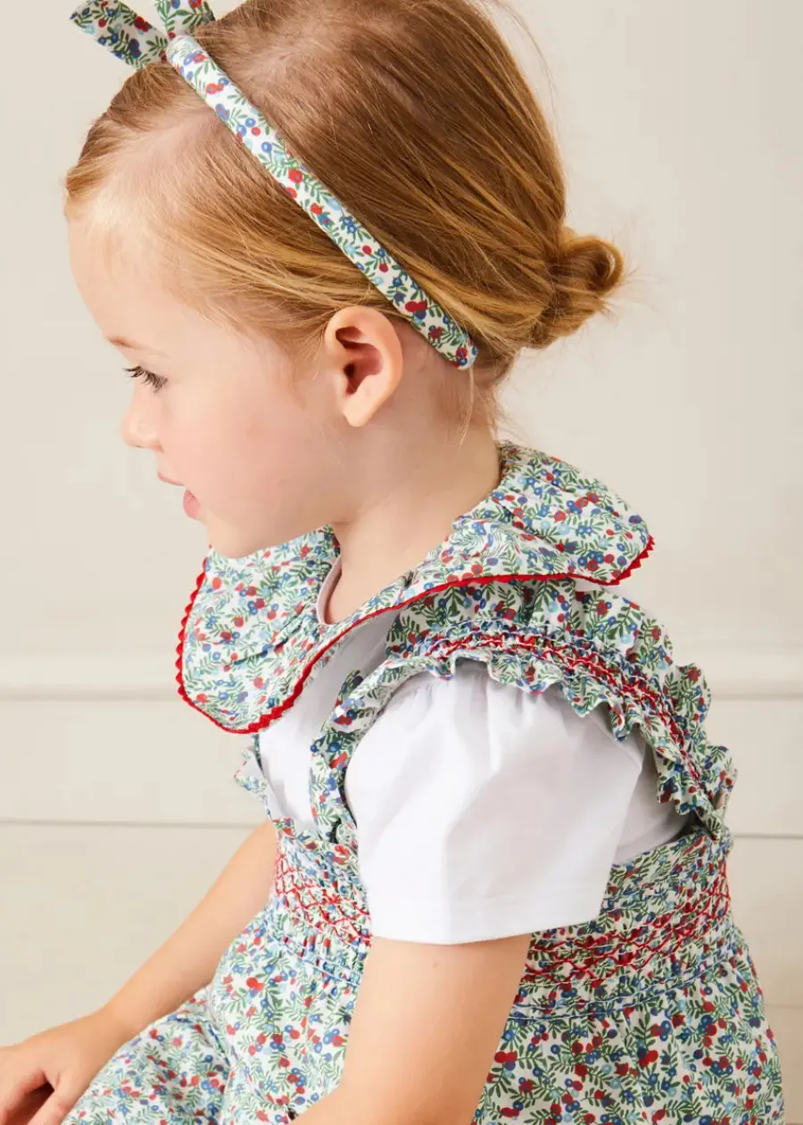 BOY Pepa London Evelyn Floral Thin Bow Hairband in Red