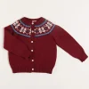 Pepa London Fair Isle Cardigan in Burgundy (12mths-10yrs)