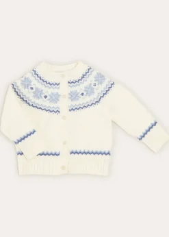 BOY Pepa London Fair Isle Cardigan in Cream (6mths-3yrs)