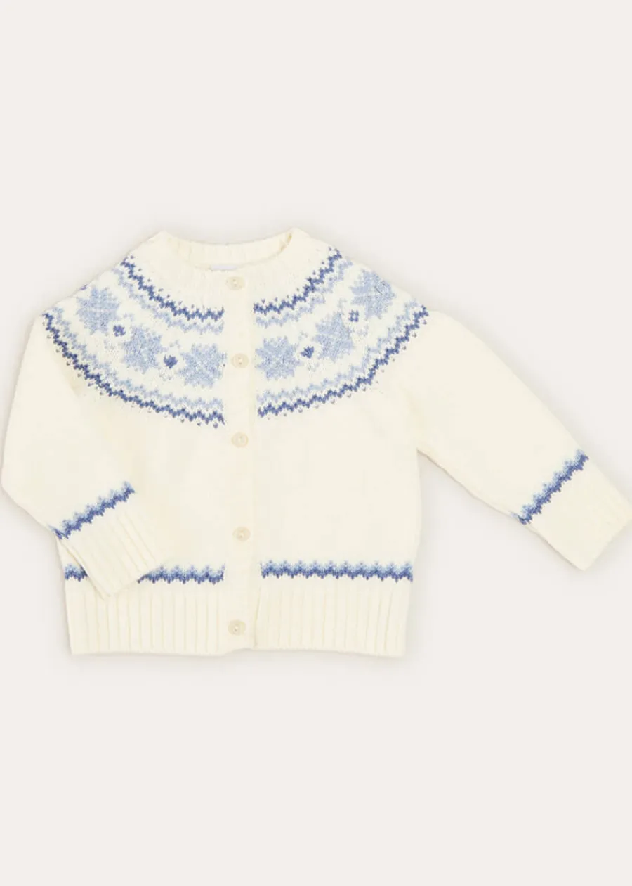 BOY Pepa London Fair Isle Cardigan in Cream (6mths-3yrs)
