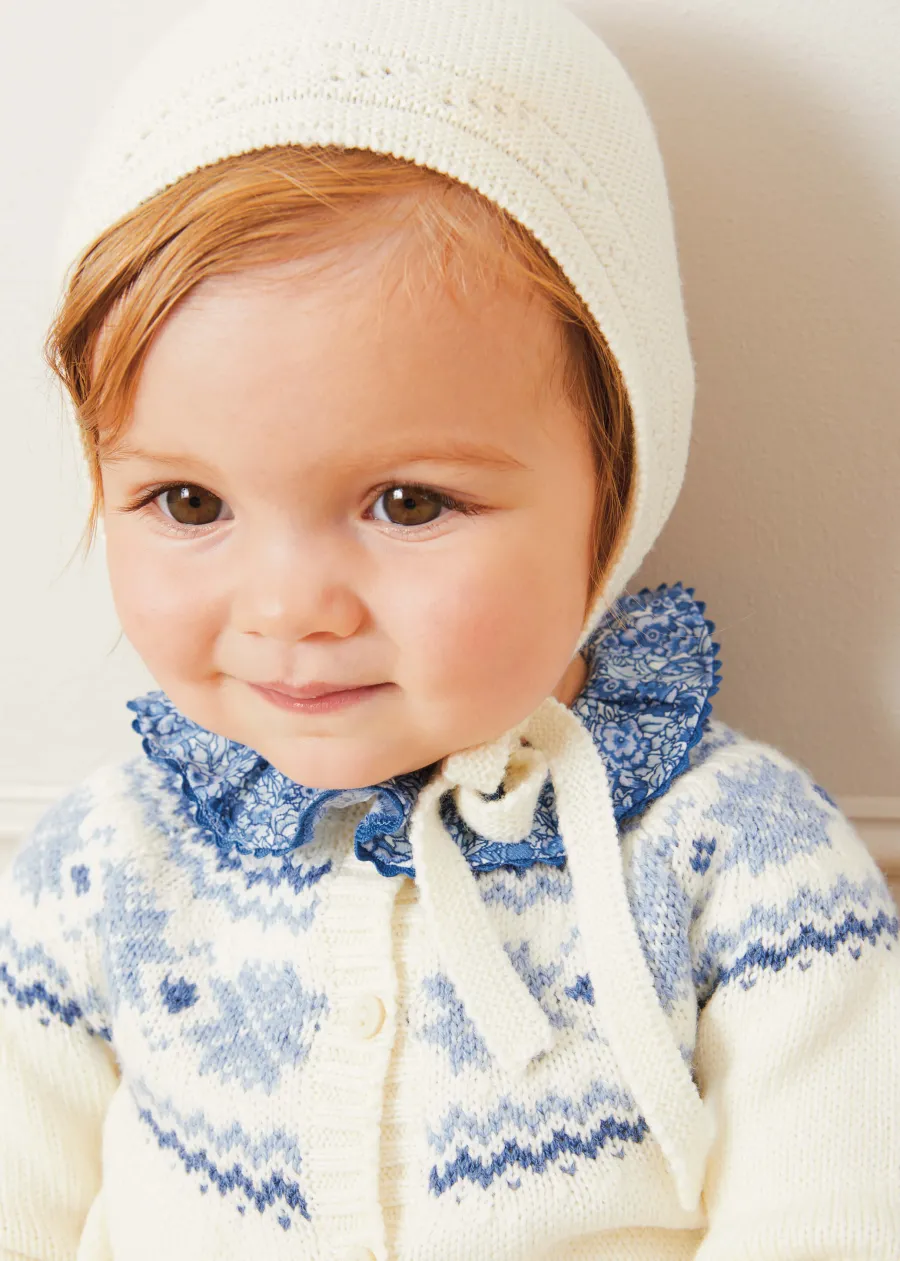 BOY Pepa London Fair Isle Cardigan in Cream (6mths-3yrs)