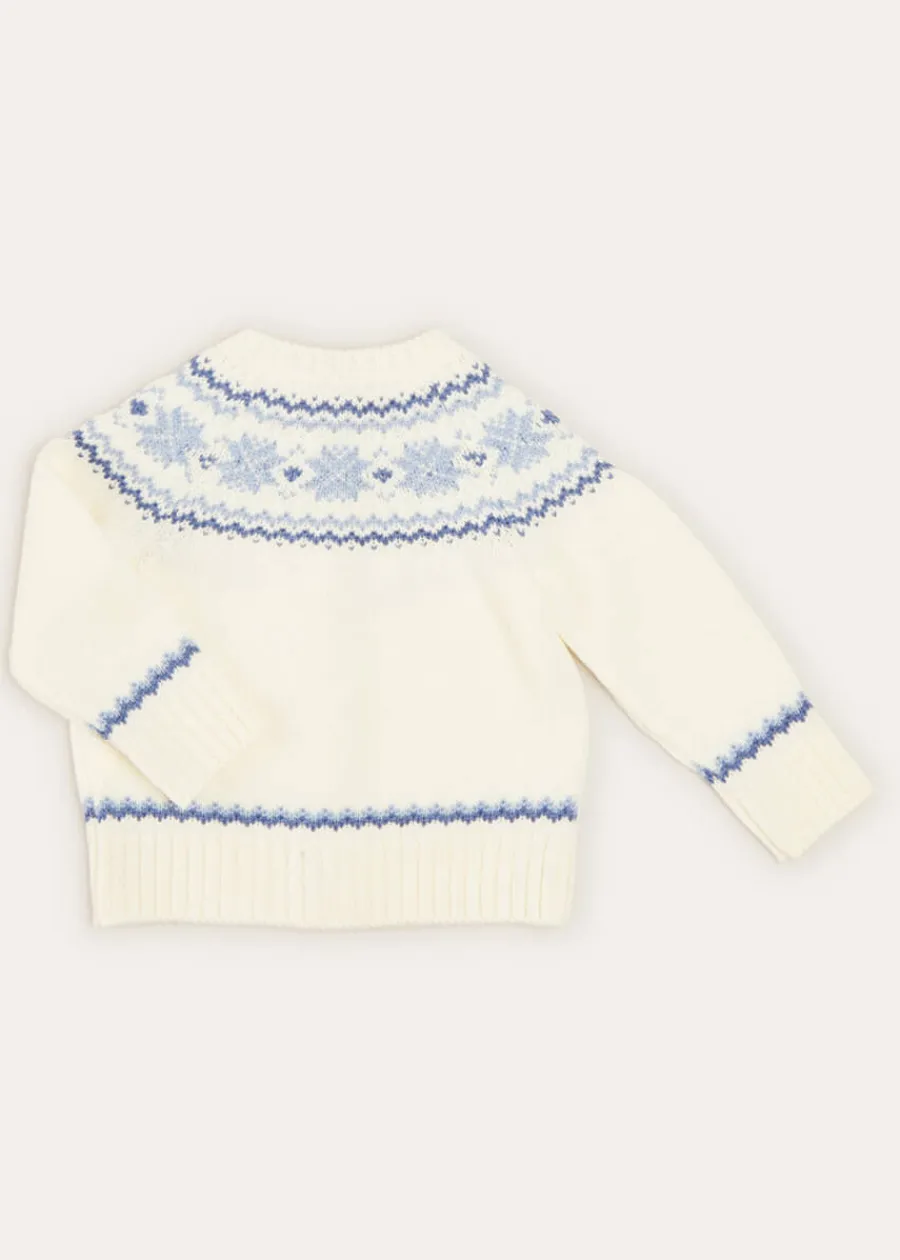 BOY Pepa London Fair Isle Cardigan in Cream (6mths-3yrs)