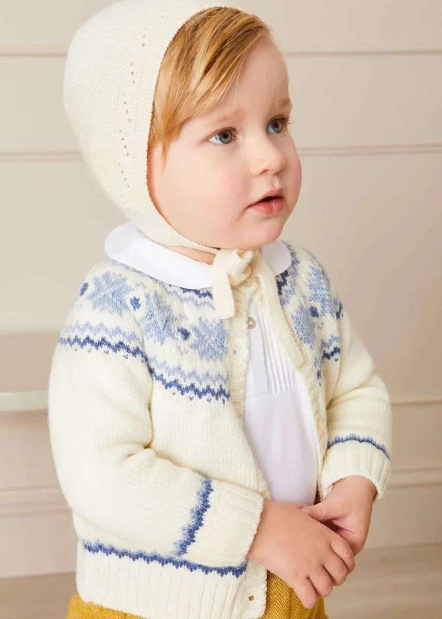 BOY Pepa London Fair Isle Cardigan in Cream (6mths-3yrs)