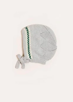 BOY Pepa London Fair Isle Detail Knitted Bonnet in Grey (S-L)