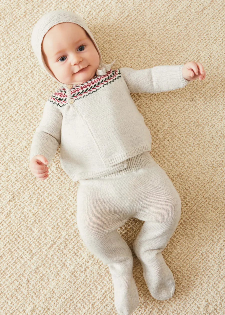 BOY Pepa London Fair Isle Knitted 2 Piece Set In Grey (1-9mths)