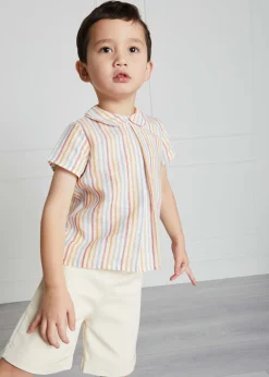BOY Pepa London Faux Pocket Elasticated Waist Shorts in Ivory (12mths-4yrs)