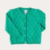 Pepa London Floral Openwork Cotton Cardigan in Green (2-10yrs)