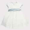 Pepa London Flower Girl Ivory Dress with Blue Silk Sash (6mths-10yrs)