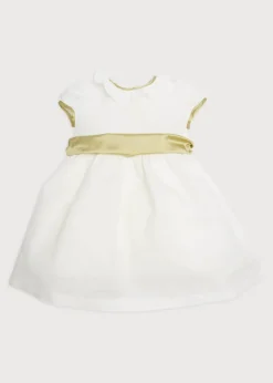 Pepa London Flower Girl Ivory Dress with Green Silk Sash (6mths-10yrs)