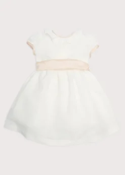 Pepa London Flower Girl Ivory Dress with Pink Silk Sash (6mths-10yrs)