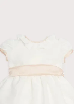 Pepa London Flower Girl Ivory Dress with Pink Silk Sash (6mths-10yrs)