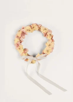 Pepa London Flower Pearl Detail Crown in Pink