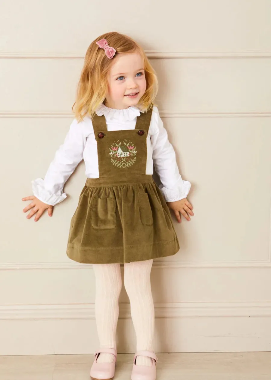 Pepa London Frill Collar Long Sleeve Top in White (18mths-10yrs)