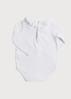 Pepa London Frill Collar Long Sleeve Bodysuit in White (0mths-3yrs)