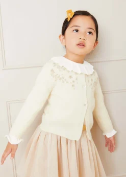 Pepa London Frill Collar Long Sleeve Top in White (18mths-10yrs)