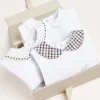 Pepa London Gift boxes | Embroidered Polo Collar Bodysuit in White (0mths-3yrs)