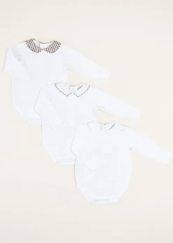 Pepa London Gift boxes | Embroidered Polo Collar Bodysuit in White (0mths-3yrs)