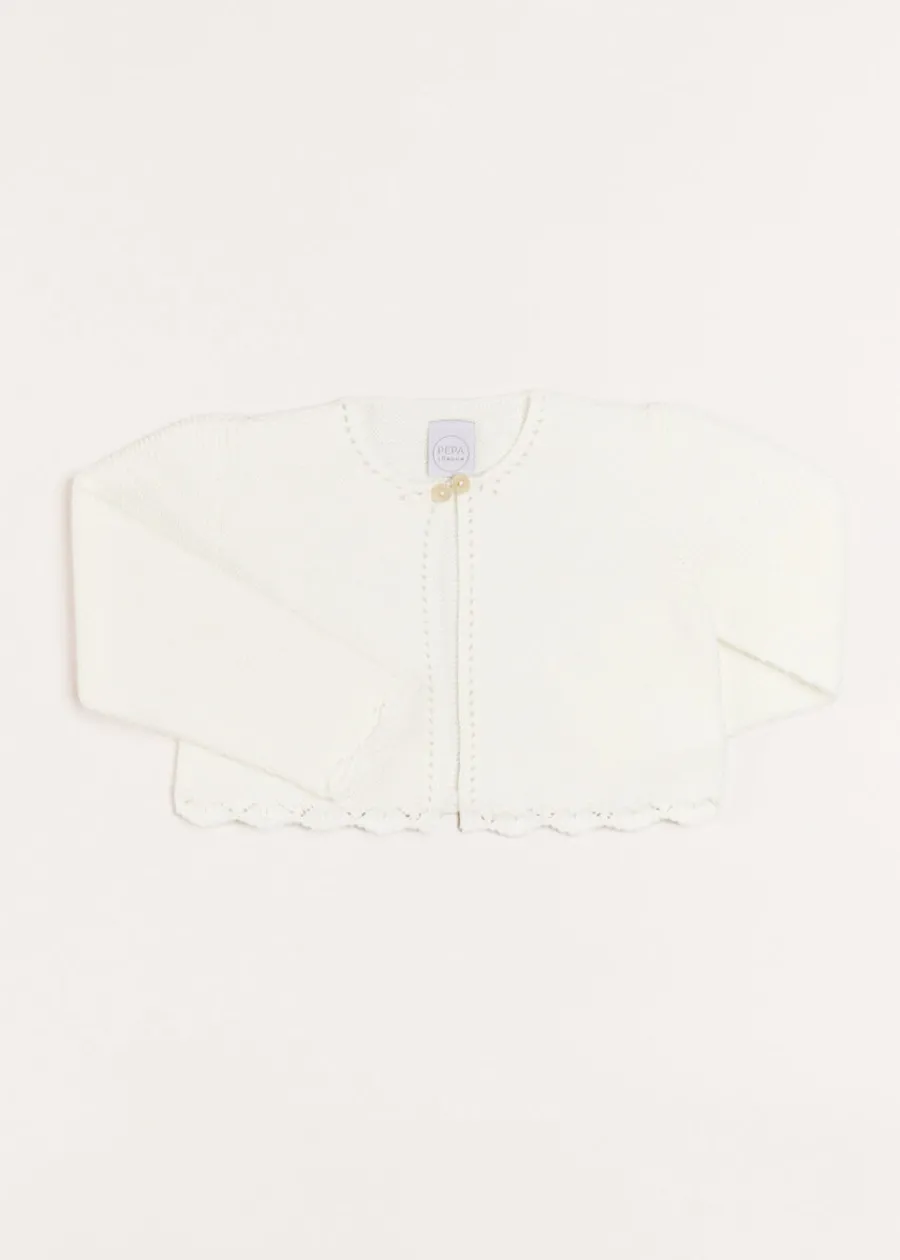 BOY Pepa London Girls Cropped Celebration Cardigan in Ivory (12mths-10yrs)