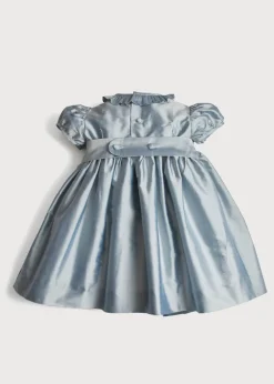Pepa London Girls Silk Hand Smocked Celebration Dress in Blue (6mths-10yrs)