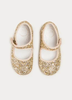 Pepa London Glittery Mary Jane Shoes in Gold (24-34EU)