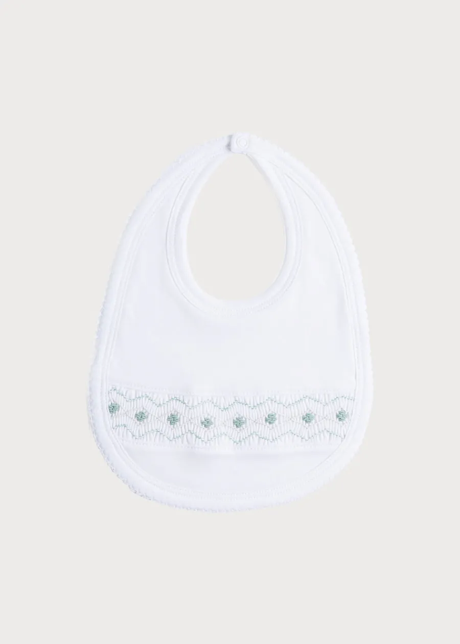 BOY Pepa London Green Hand Smocked Bib