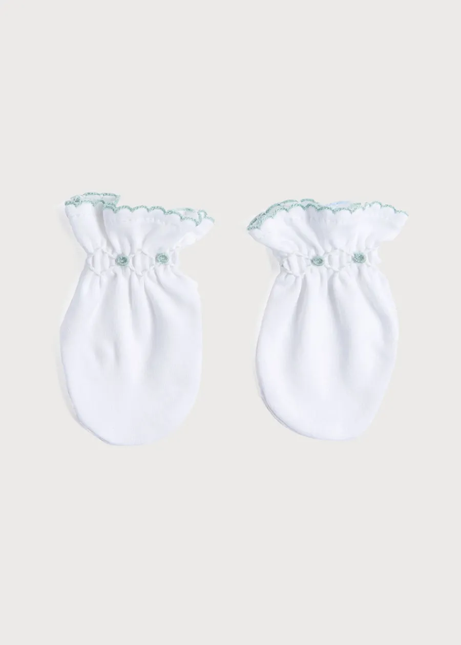 Pepa London Green Hand Smocked Mittens