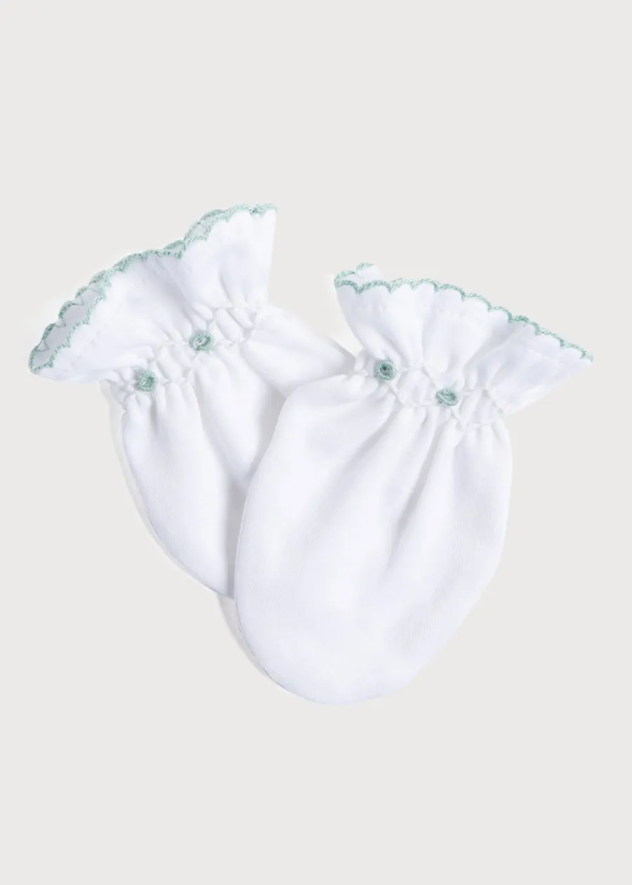 Pepa London Green Hand Smocked Mittens
