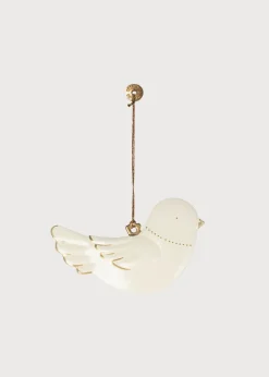 BOY Pepa London Hand Painted Dove Christmas Ornament in White